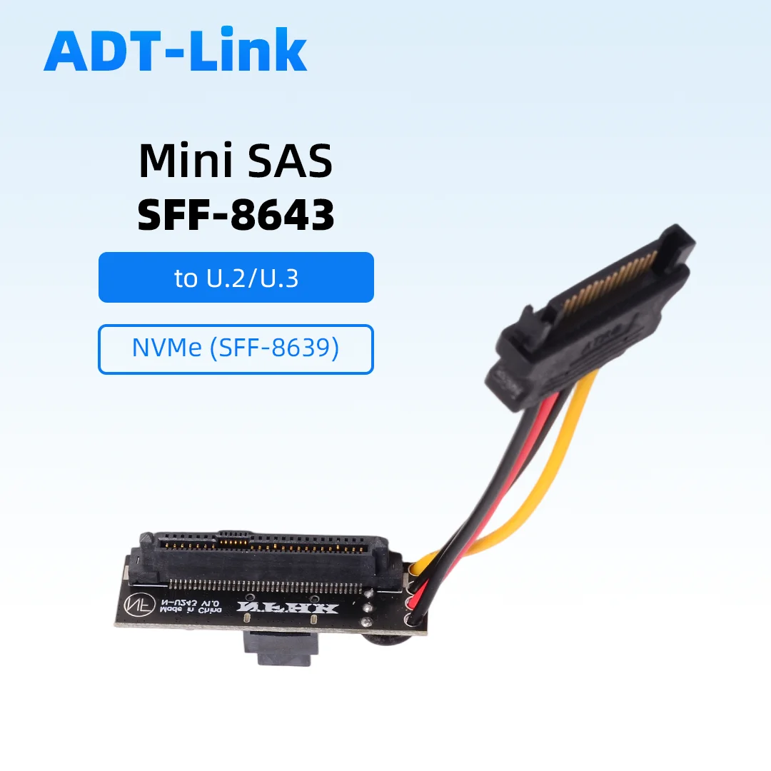 

MINI SAS SFF-8643 to SFF-8639 Data Cable U.2 U.3 SSD Solid State Drive SSD Adapter Card
