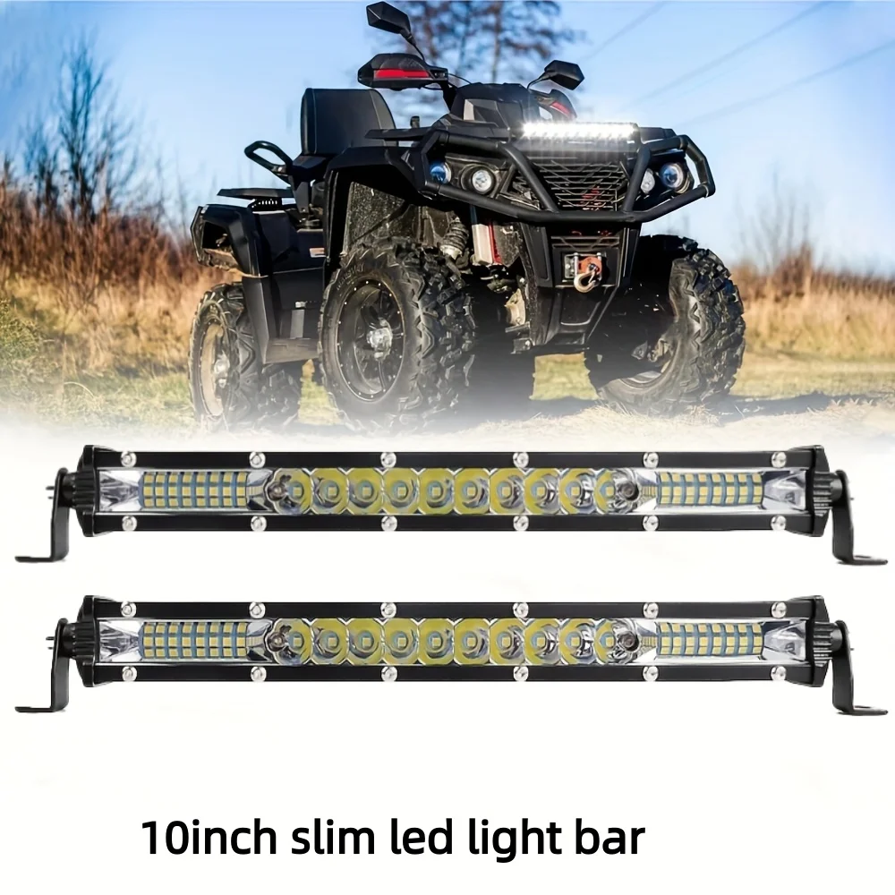 

10 Inch LED Light Bar, Slim Single Row LED Driving Lamp Off Road Lights LED Work Light for Trucks Pickup Car ATV UTV SUV Roof Bu