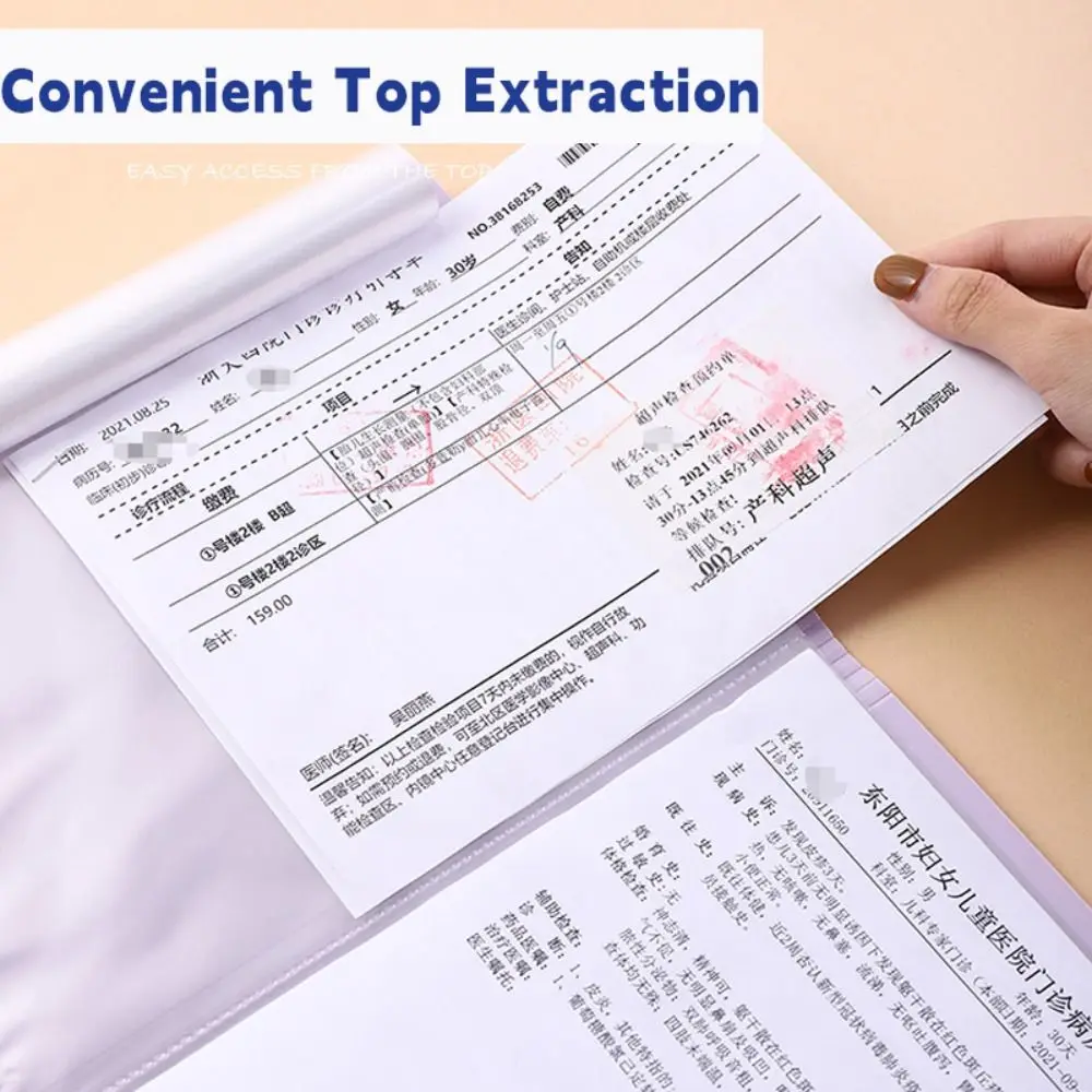 

A5 To A4 File Folder With Insert Pages Multi-layer Exam Paper Storage Clip Waterproof Foldable Document Organizer Students