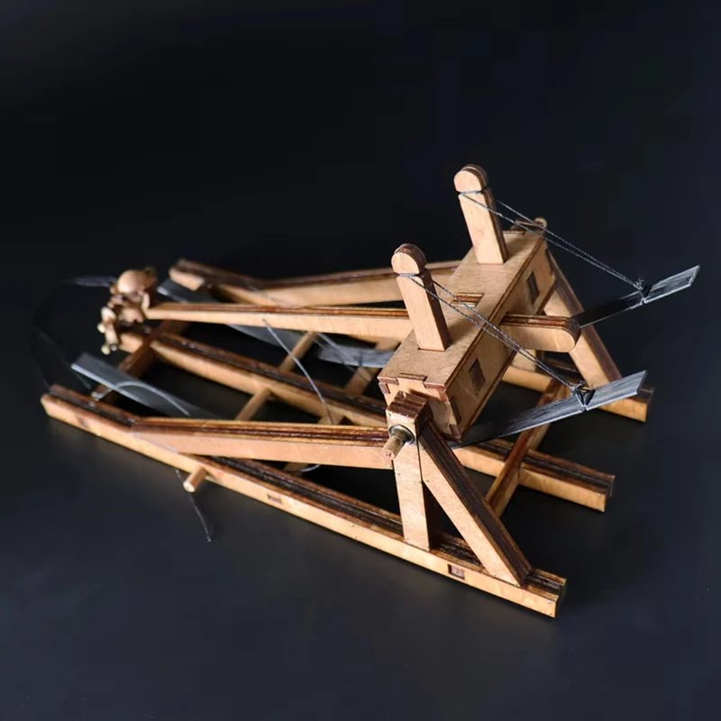 

1:35 DIY деревянная горизонтальная Trebuchet древняя модель колесницы трех королевств 3D модель головоломки нужна сборка