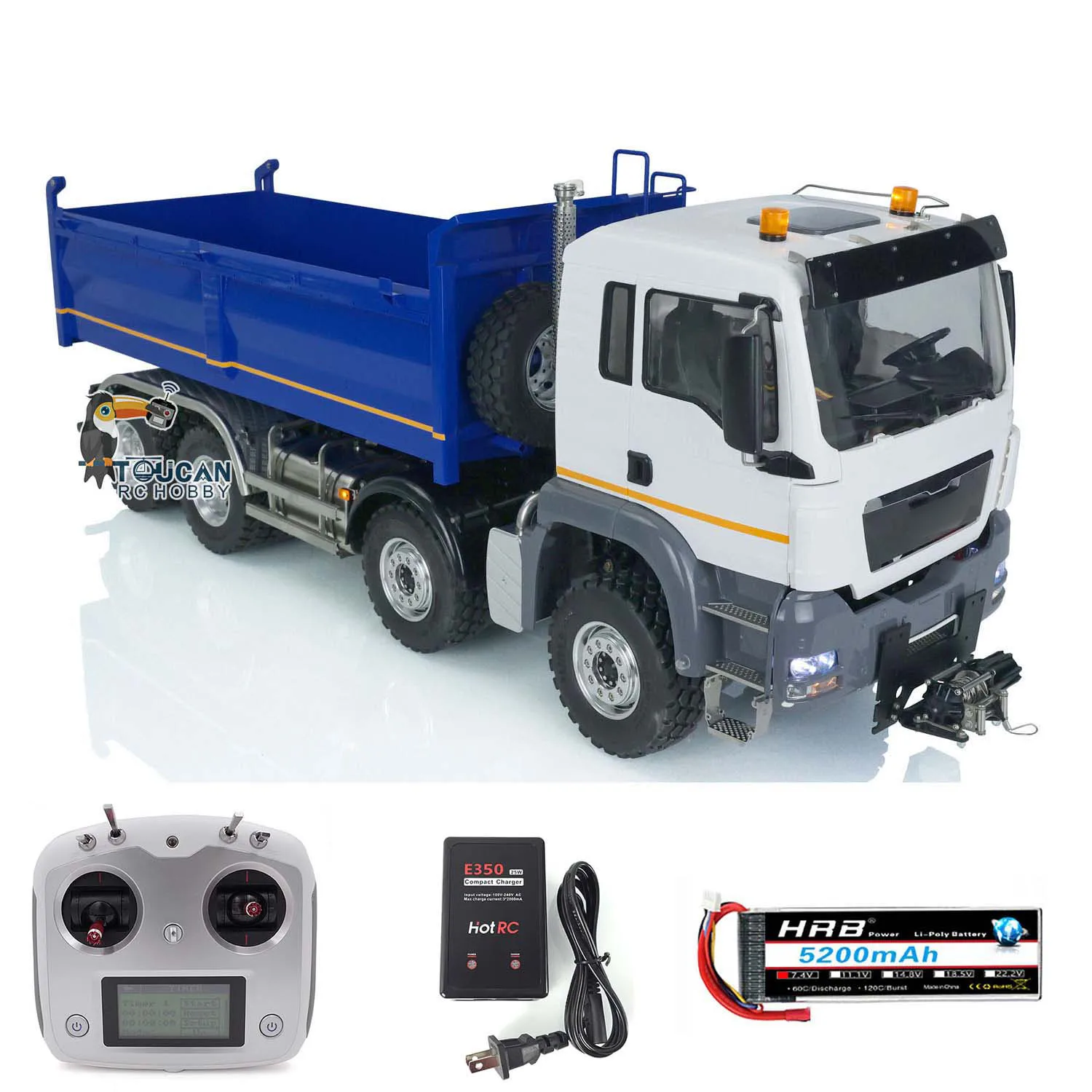 Toys Lesu 8X8 Upgraded Ver RC Dumper Car For 1/14 Man Tgs Metal Chassis Radio Control Tipper Trucks Boys Gift Thzh1387-SMT7