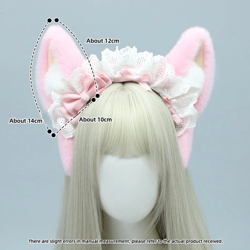 Corgi pelúcia orelhas fofas lolita headwear kawaii babados argola de cabelo japonês kc jk empregada cosplay acessório doce menina animal cocar
