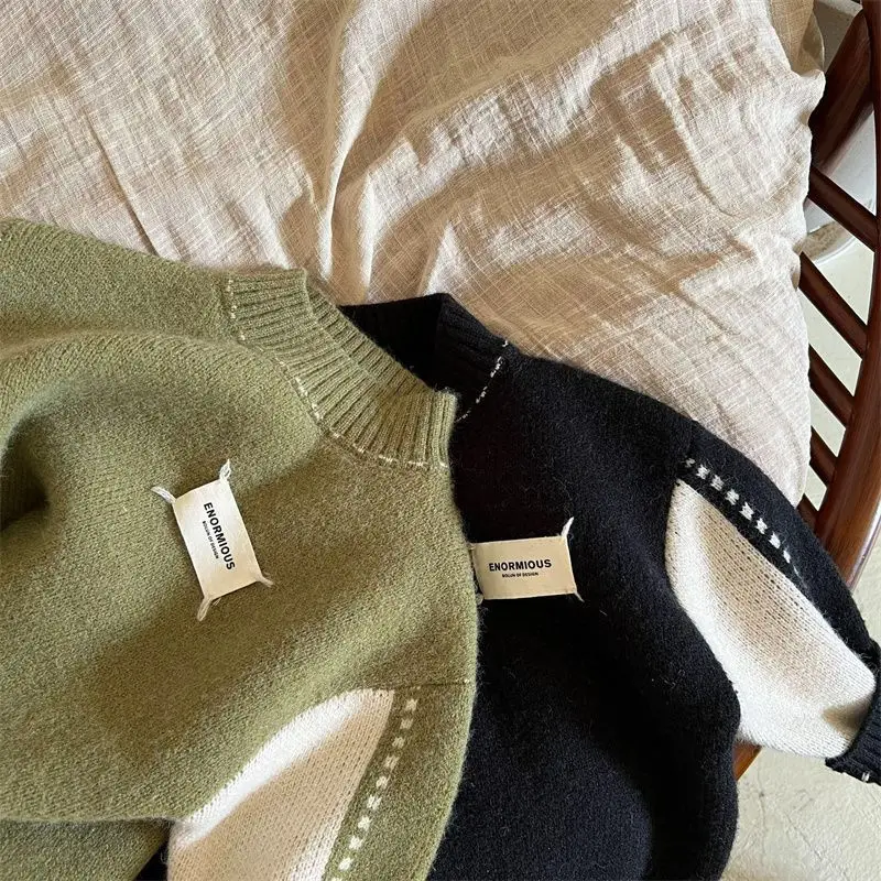 Boys Woolen Sweater Cotton Knitting 2022 Lasted Warm Thicken Velvet Winter Autumn Gift Children\'s Clothing