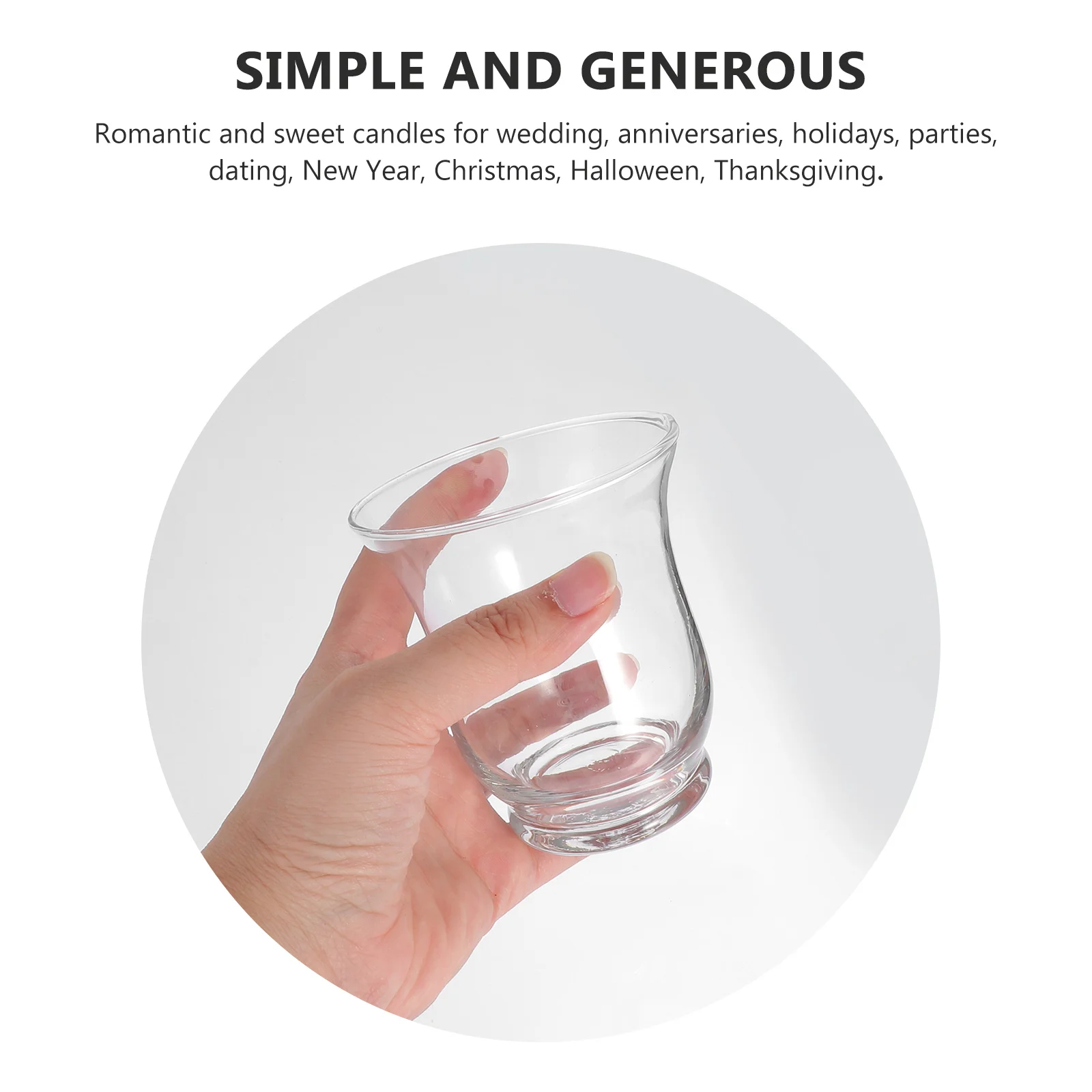 

2Pcs Glass Containers Simple Design Cups for DIY Scented Candles Home Wedding Banquet Decoration