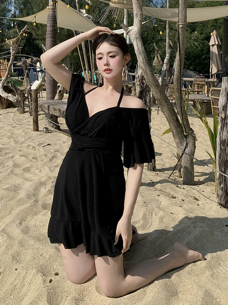 

Купальник больших размеров для девочек с металлическими кольцами для поддержки, для горячих источников, повседневный, спортивный, боди