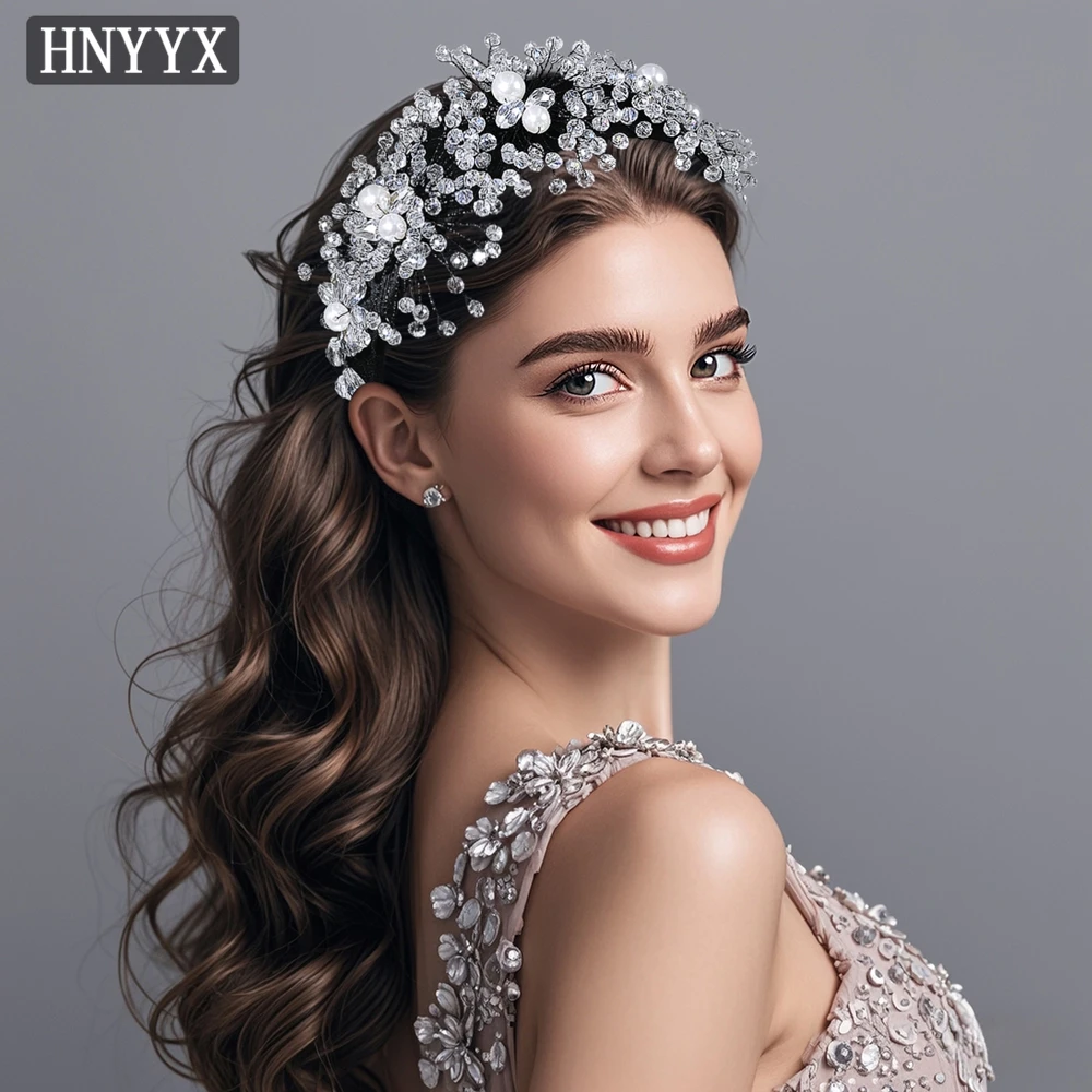 

YouLaPan Elegant Bridal Wedding Headband Handmade Weaving Water Diamond Pearl Ladies Fashion Banquet Party Ball Headwear YXA98
