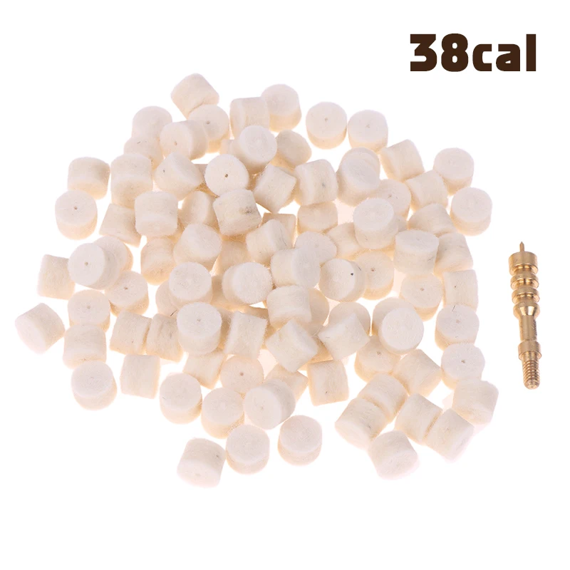

100Pcs Wool Felt Polishing Pad 17/22/30/38Cal Bore Mop Brush Barrel Cleaning Tool Replacement Chamber Cleaning Pad for Guns And
