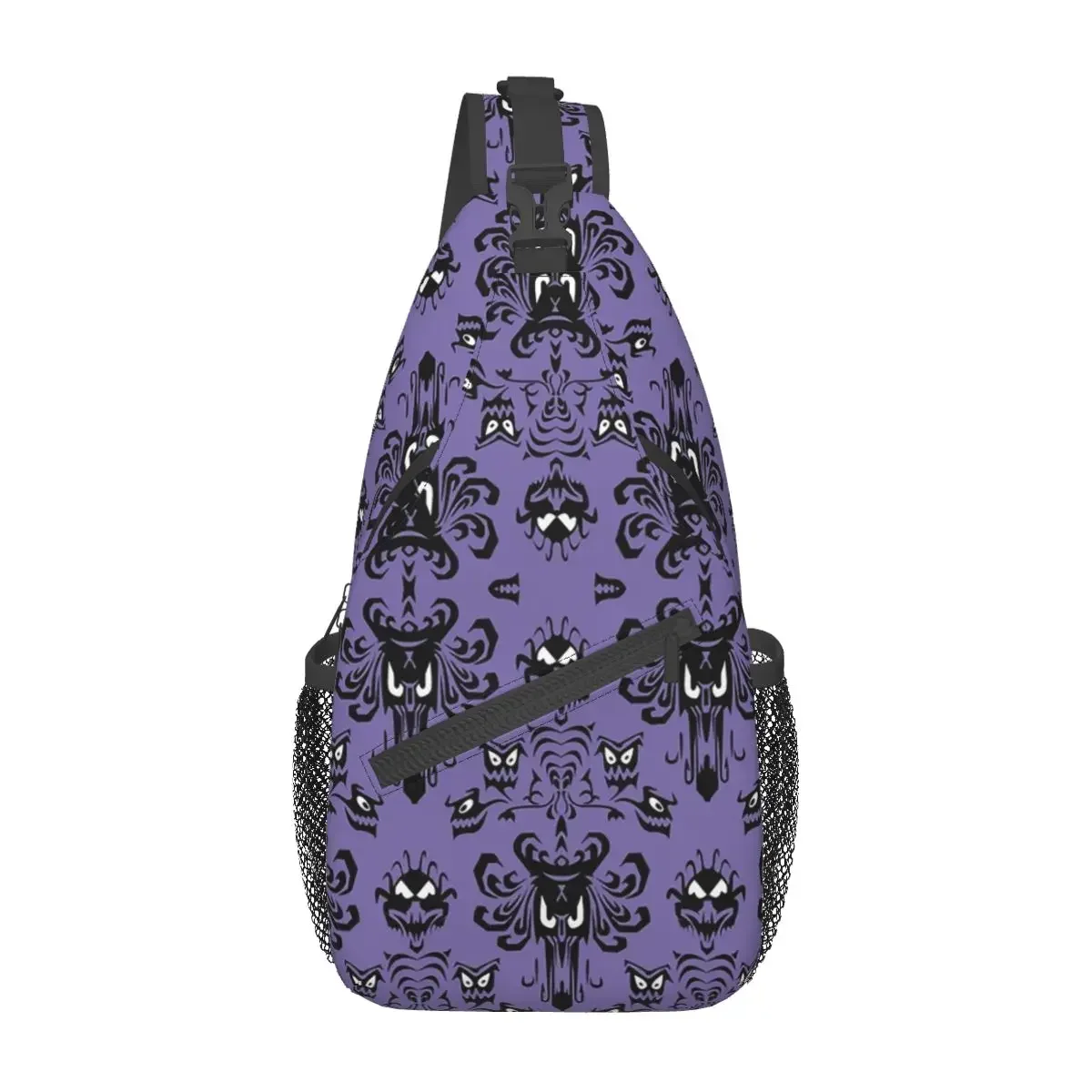 Grimace Haunted Mansion Sling Bag Chest Crossbody Shoulder Backpack Outdoor Sports Daypacks Halloween Horror Printed Satchel