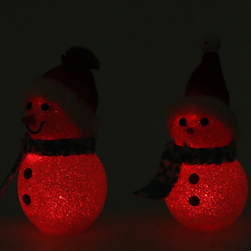 

2 шт., рождественская лампа в виде снеговика, светодиодный красочный рождественский ночник, светящийся праздничный декор, лампа в виде снеговика, рождественские светящиеся игрушки