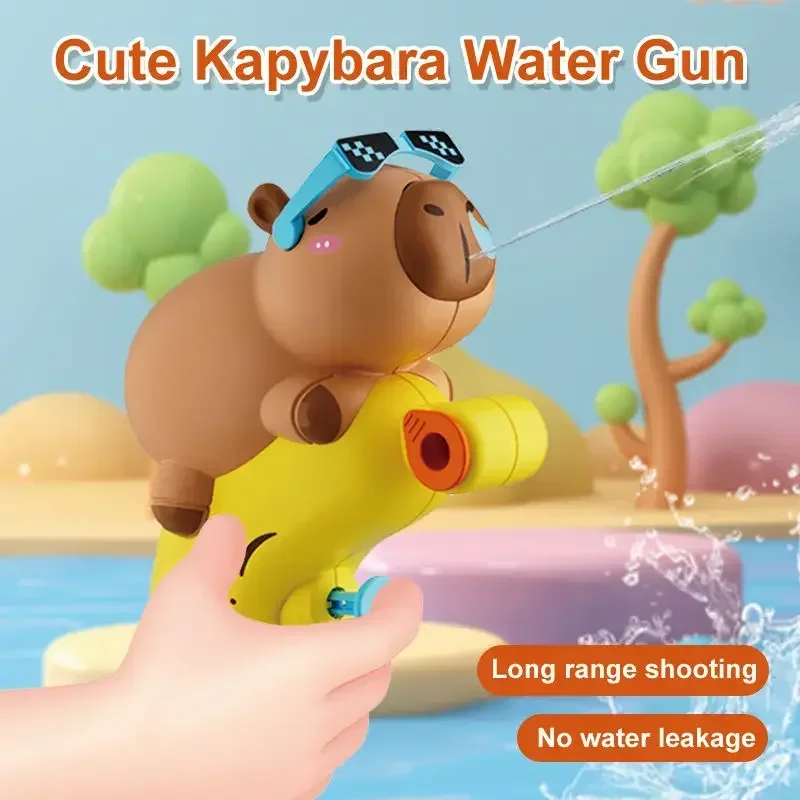 1-20PCS 미니 여름 야외 해변 프레스 물 장난감 만화 Capybara 어린이를위한 귀여운 휴대용 버블 미니 물총
