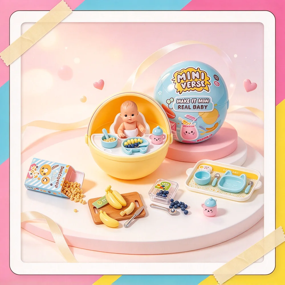 Neue MGA Minniverse Mini-Baby-Food-Ball DIY-Spielzeug-Blindbox, für Kinder, Freundinnen und als Geschenk.