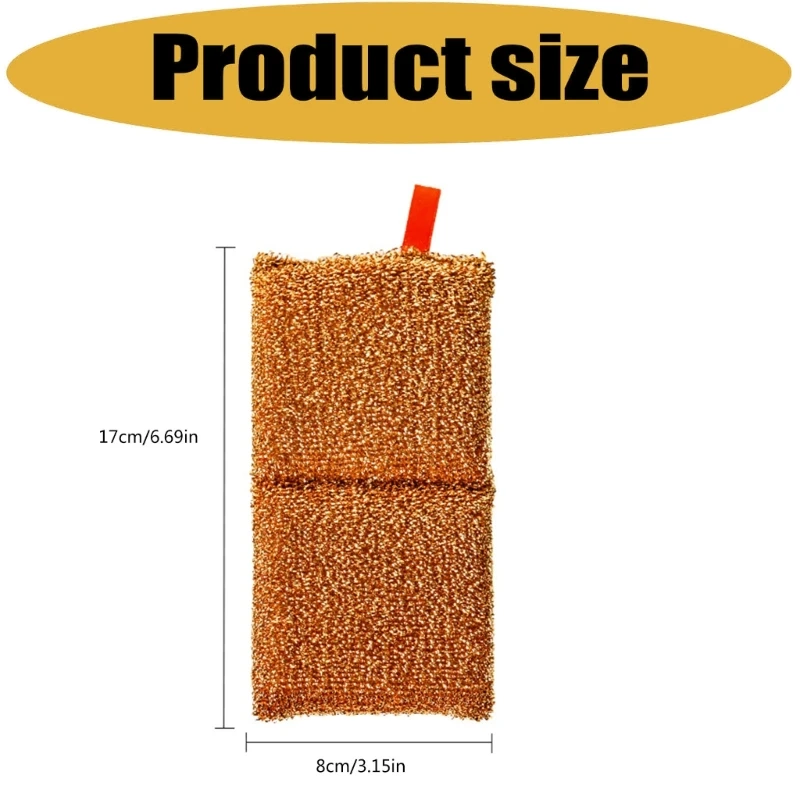 Textured Gold-Colored Cleaning Pad for Glass, Ceramic,Scouring Sponge JOMD