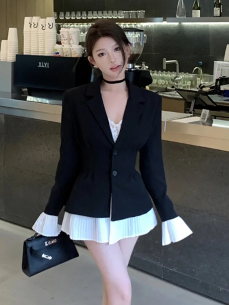 2024 New Spring Blazer Coat Women Suit Jacket Female Single Breasted Long Sleeve Ladies Black Blazer Women Slim Blazer Outwear