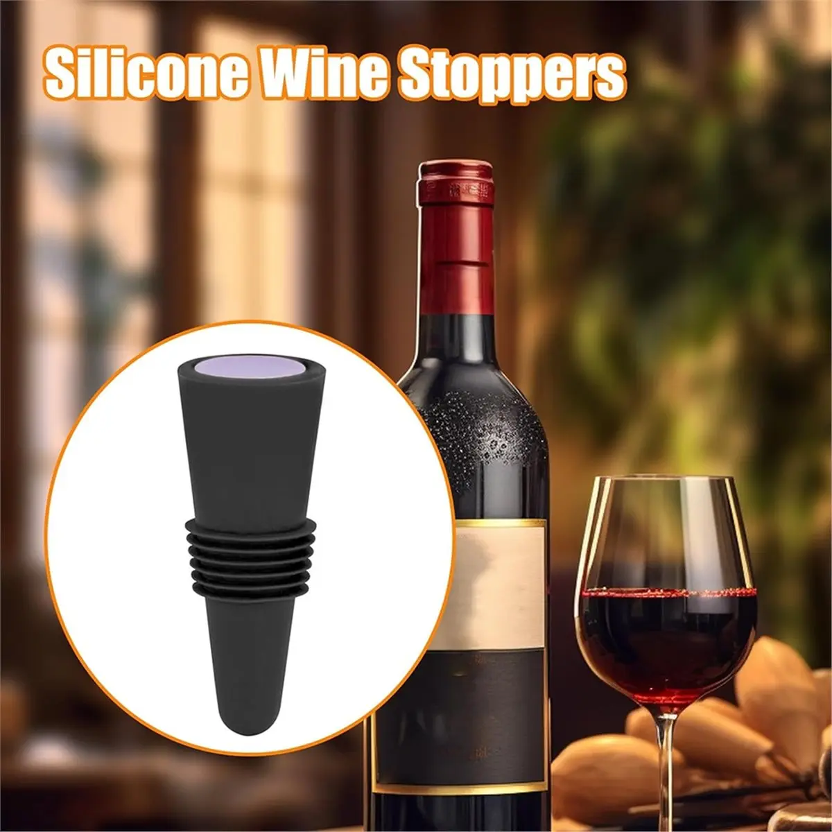 Kitchenware Wine Stoppers, Stainless Steel Bottom Wine Bottle Stoppers, Wine Bottle Stoppers