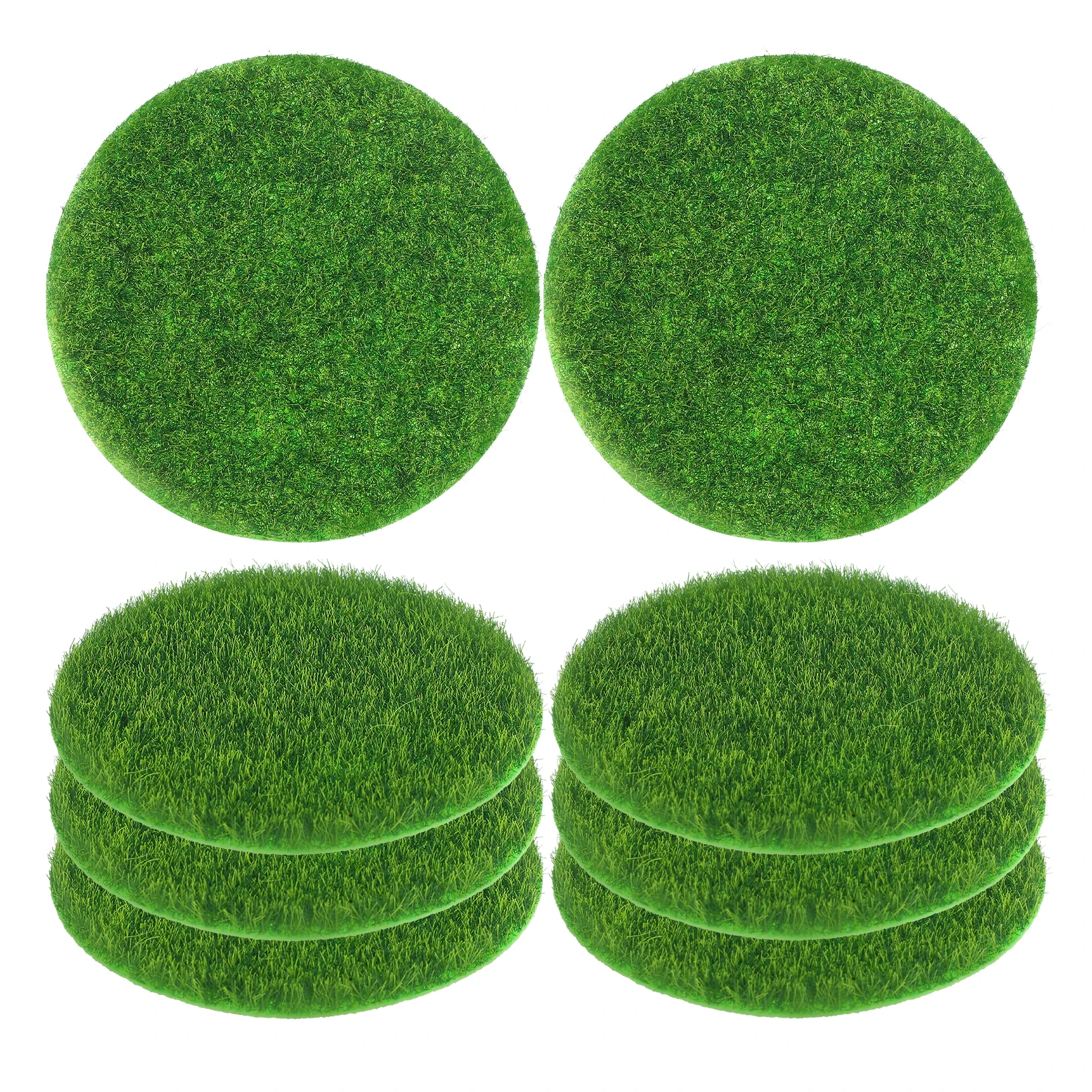 

8Pcs Round Mini Artificial Grass Mat Realistic Moss Sheet for Fairy Garden Lawn Craft Decoration Miniature Zen Garden Accessory