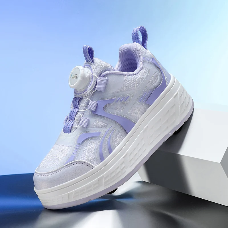 

Модная обувь для роликовых коньков, детские повседневные спортивные кроссовки на 4 колесах для мальчиков, ботинки для девочек, ультралегкие детские кроссовки на роликовых коньках