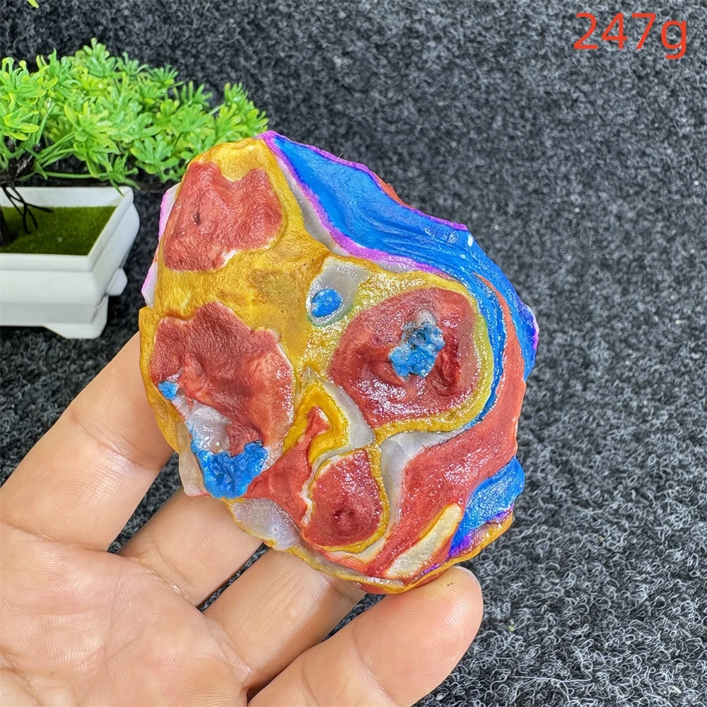 Colorful Agate Raw Specimen Crystal Natural Stone Quartz for Home Garden Decoration Reiki Energy Healing Stone Minerals Luck Lov