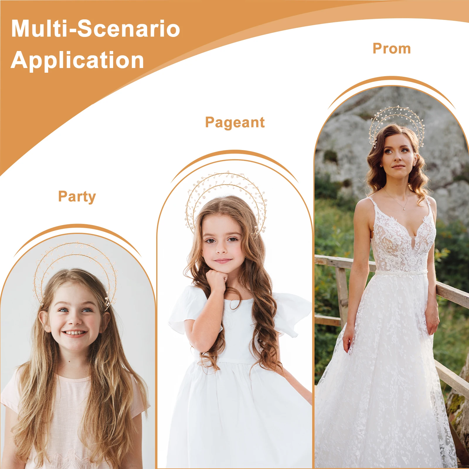 Couronne de cheveux en perles, bandeaux de Festival de Cosplay Lolita pour femmes, couvre-chef de déesse Miss