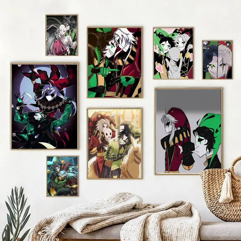 P-Pierrot and H-Harlequin Poster High Quality Dorm Living Room Aesthetic Wall Decoration Painting Stickers Gift