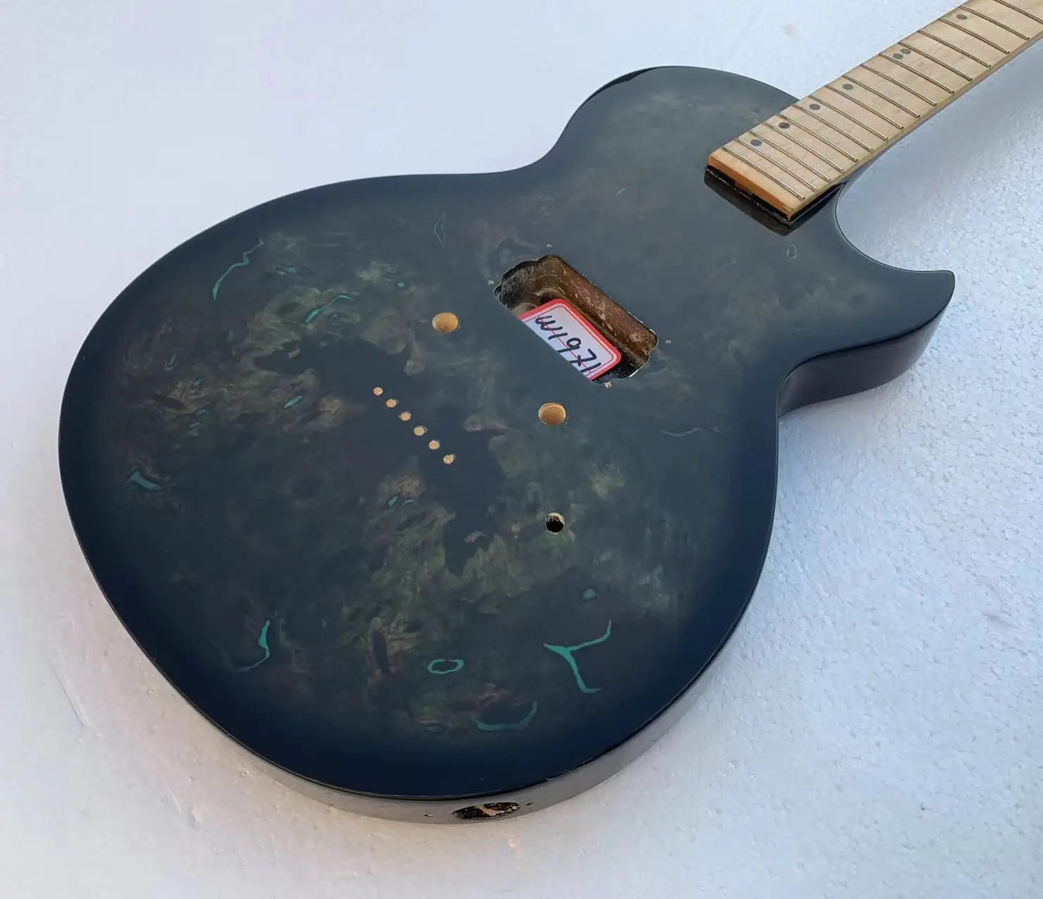 DIY Custom 6 Strings Electric Guitar Part Guitarra with Beautiful Top without Hardwares in Stock Discount Free Shipping W1971