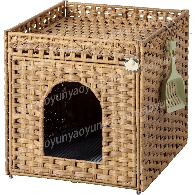 Four-season Universal Large Space Woven Cat Nest, Semi-enclosed Pet Bed, Dog House, Household Cat Climbing Frame
