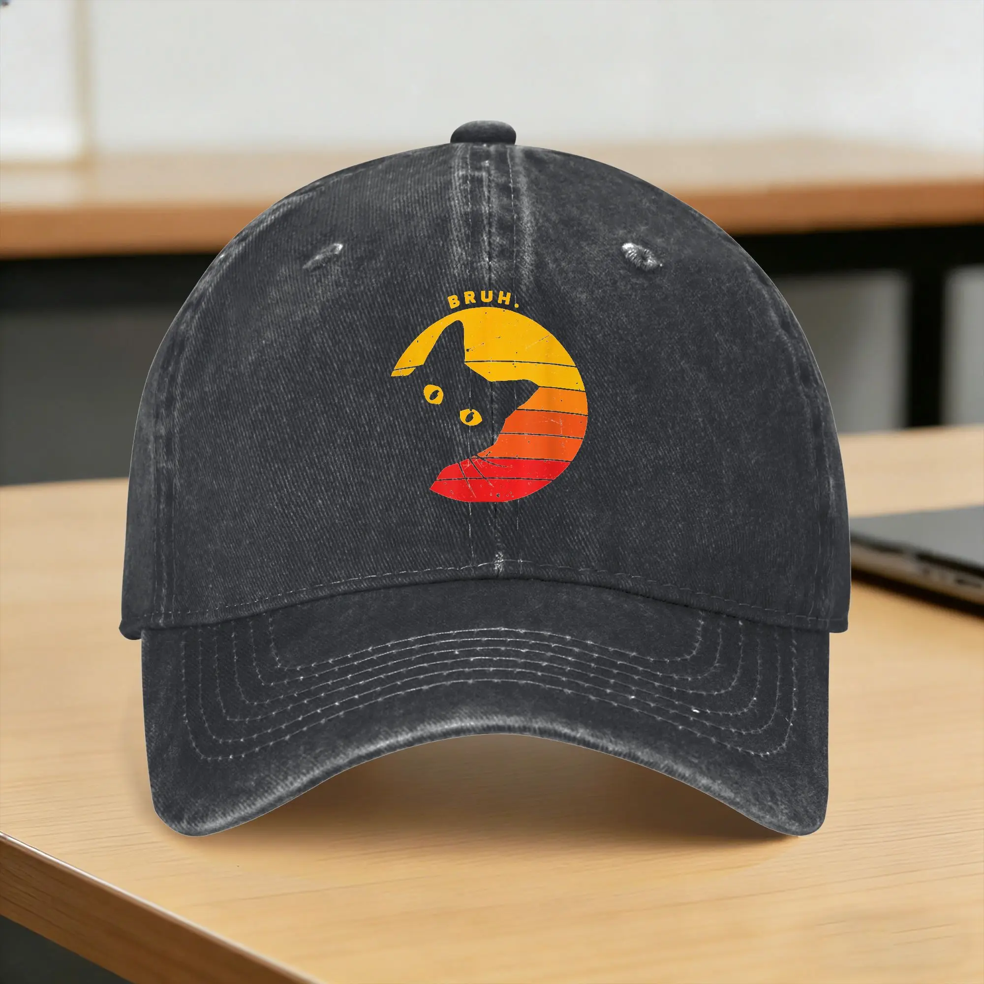 Bruh Funny Sarcastic Cat Kitten Meme Lover Casual Baseball Cap Summer  Trucker Hat Dropshipping Hiking Fishing Hip Hop Hats