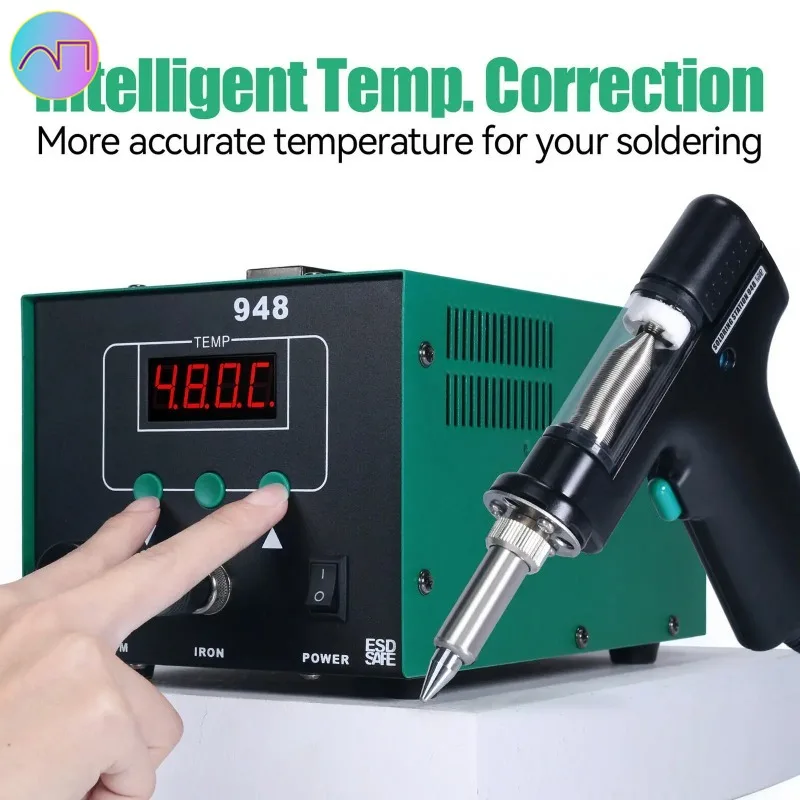 

948 80W LED Digital Electric Soldering Iron Device Suction Tin Gun Soldering Station Welding Rework Desoldering Station