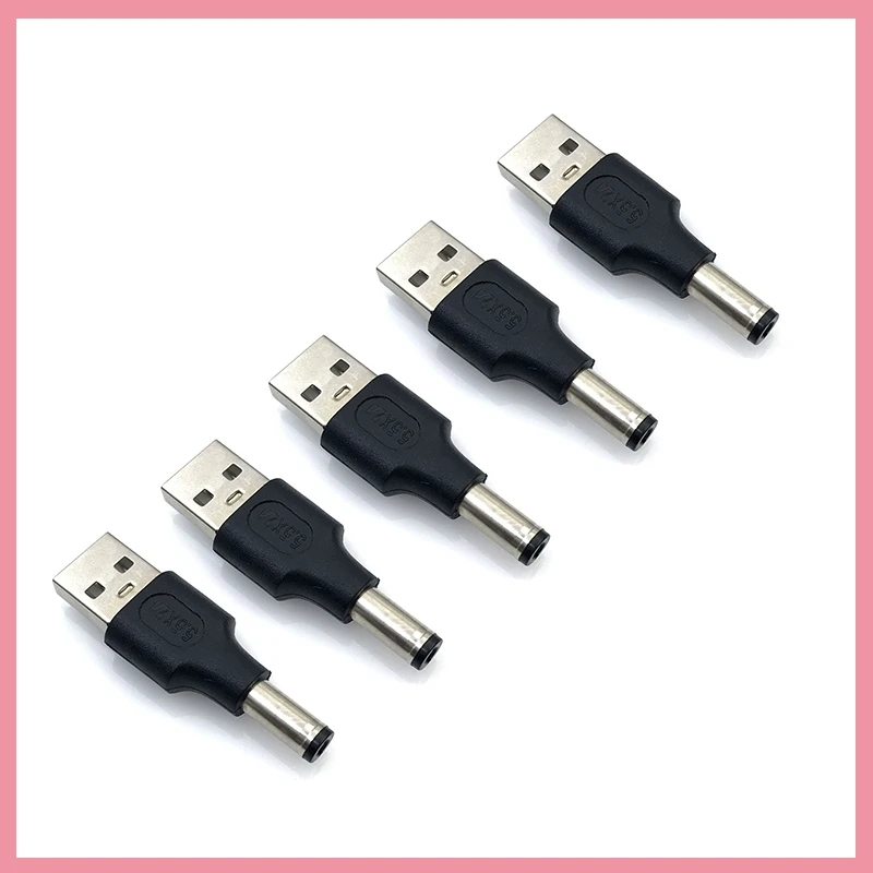 2/5/10pcs USB To DC 5.5 * 2.1mm Rotating Connector Power Plug Charging Head Charging Converter Jack Socket Connector B6