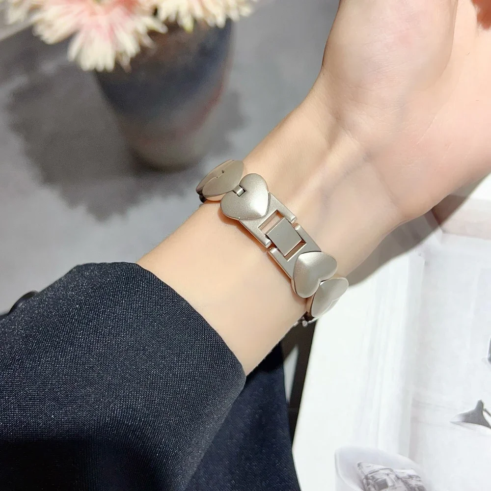 18 20 22mm Women Stainless Steel Strap for Samsung Galaxy Watch 7/6/5 44mm 40mm FE Luxury Bracelet for Huawei GT5/4 41mm 46 Band