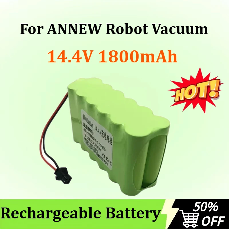 

Ni-MH 14.4V 1800mAh Rechargeable Battery for ANNEW Robot Vacuum Cleaner Battery Annew 14.4V ANNEW Battery Part