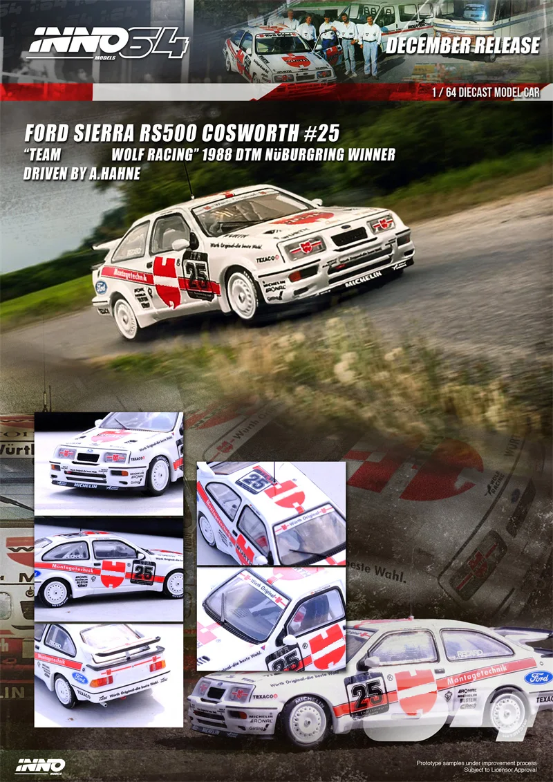 

INNO 1:64 FORD SIERRA RS500 COSWORTH #25 командная гоночная литая модель автомобиля