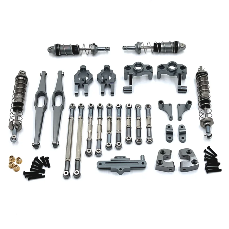 Wltoys 1/12 12429 Rc Auto Onderdelen Metal Upgrade Main Beam, Hydraulische Schokdemper, Trekstang, steering Cup, 10 Delige Set