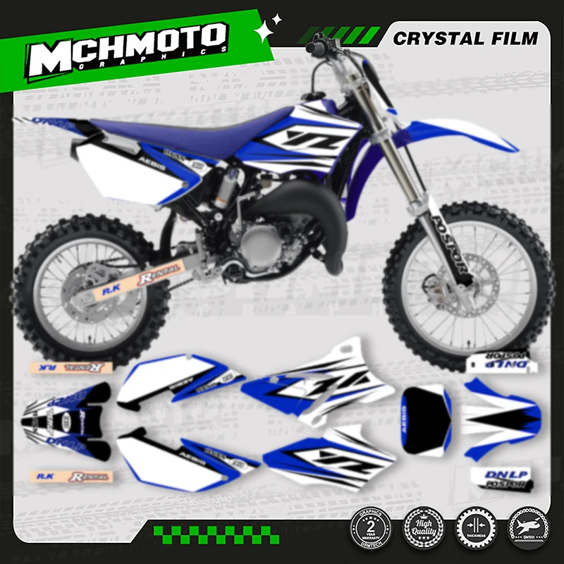 

MCHMFG Motorcycle Fairing Graphics Background Decal Stickers Kits Number Name Custom For YAMAHA 2002-2014 YZ85