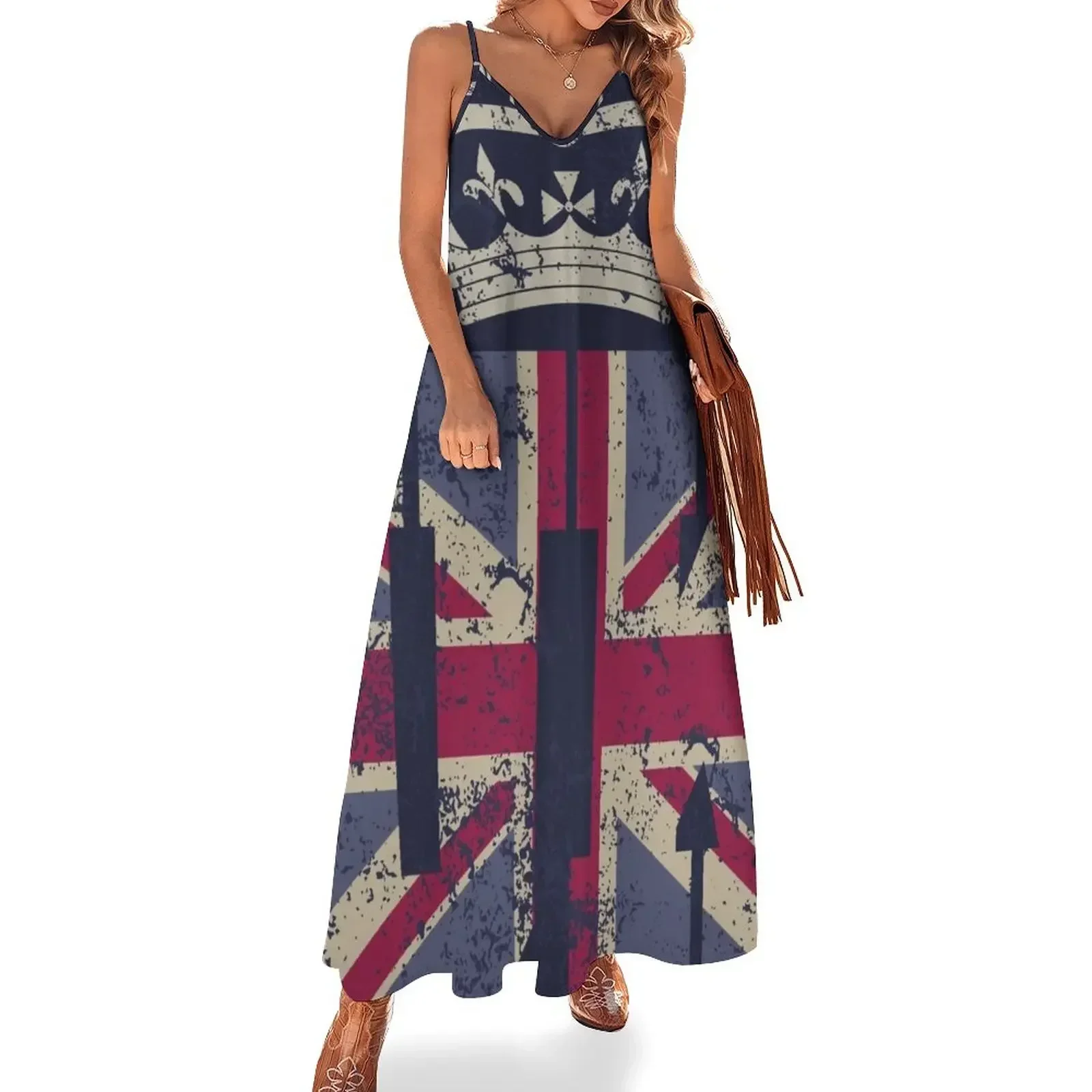 

England UK Union Jack Sleeveless Dress women's evening dresses evening dress ladies beach dress