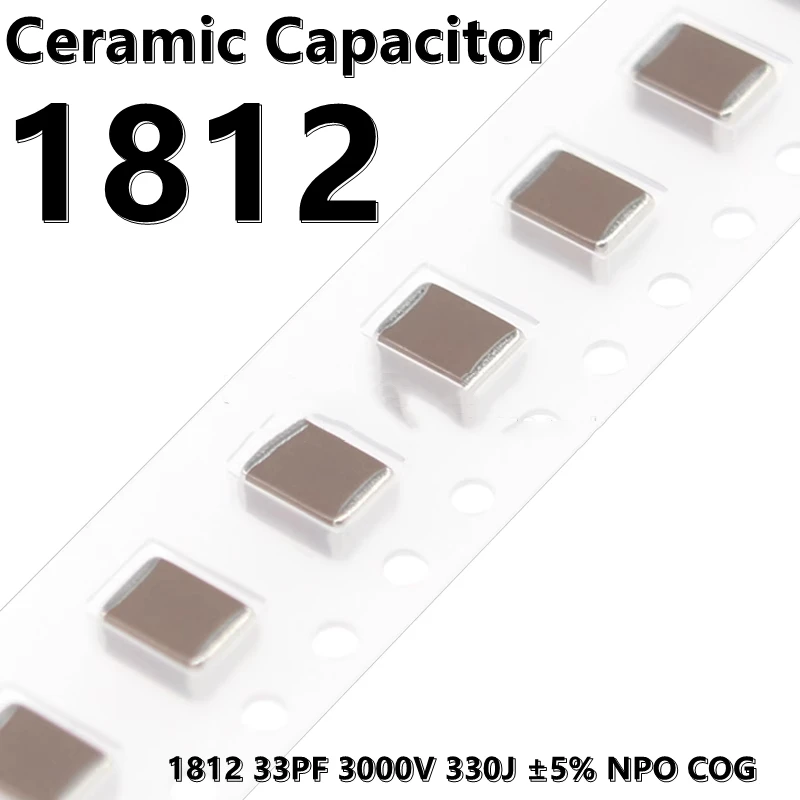 1812 NPO COG 4532 SMD 세라믹 캐패시터, 33PF, 3000V, 330J ± 5%, 5 개