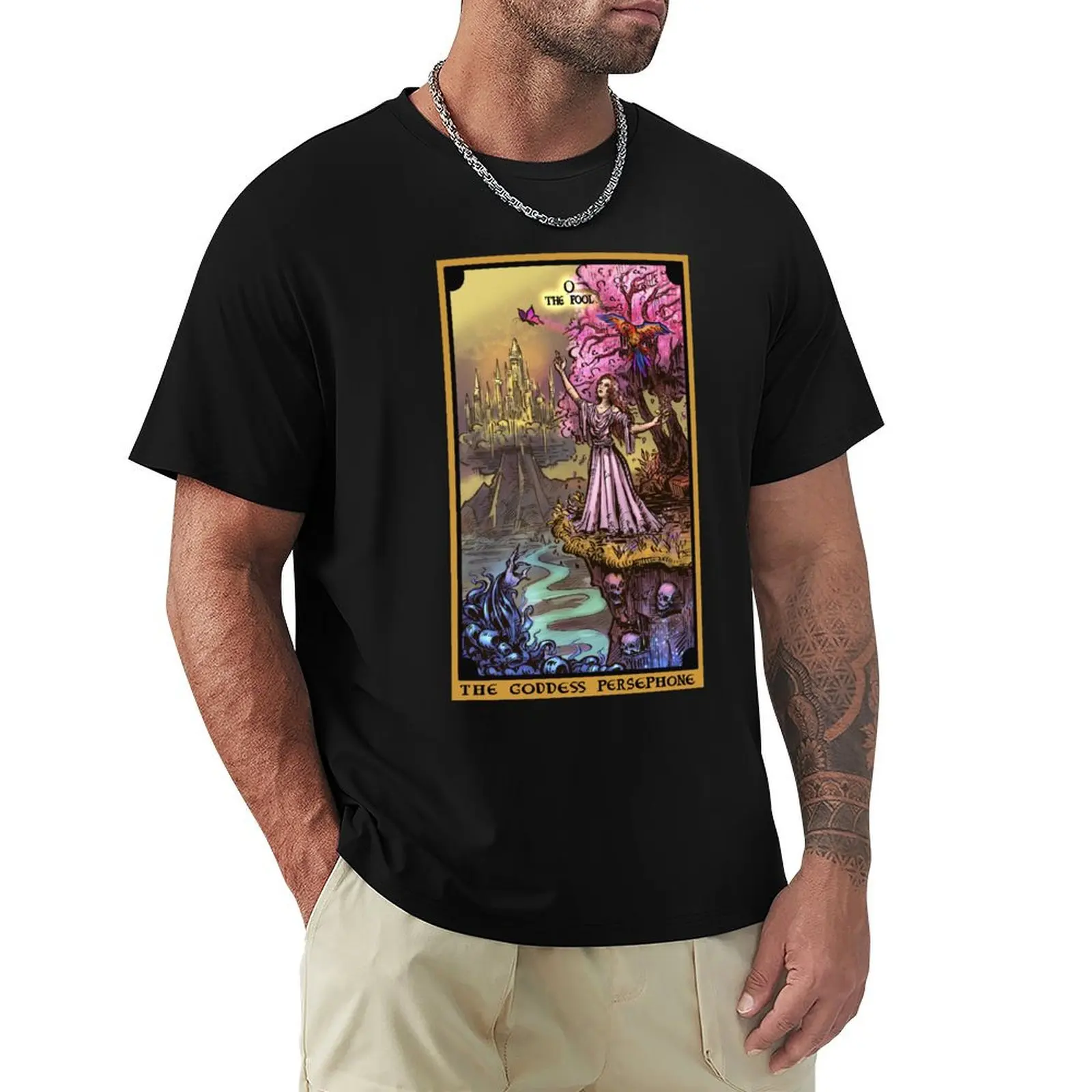 

The Goddess Persephone The Fool Tarot Card T-Shirt plus size tops valentines clothes mens workout shirts