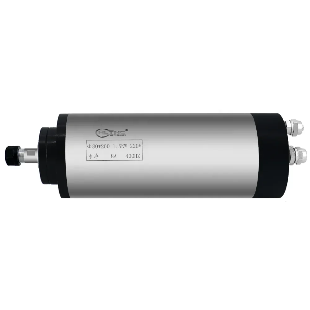HLTNC 1.5KW 220V 80mm径 ER11 円形水冷スピンドル 1.5kw 220V 単相三相高品質インバーター