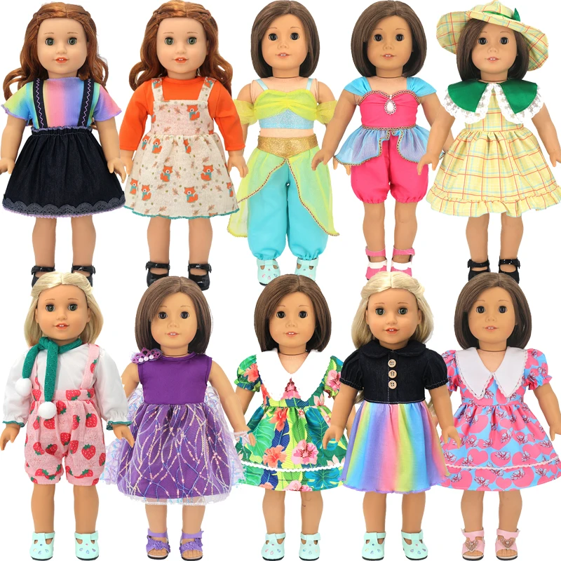 18 Inch American Og Girl Doll Fashion Dress 40Cm Baby Dolls Clothes Wears Kids Girl Birthday Gifts