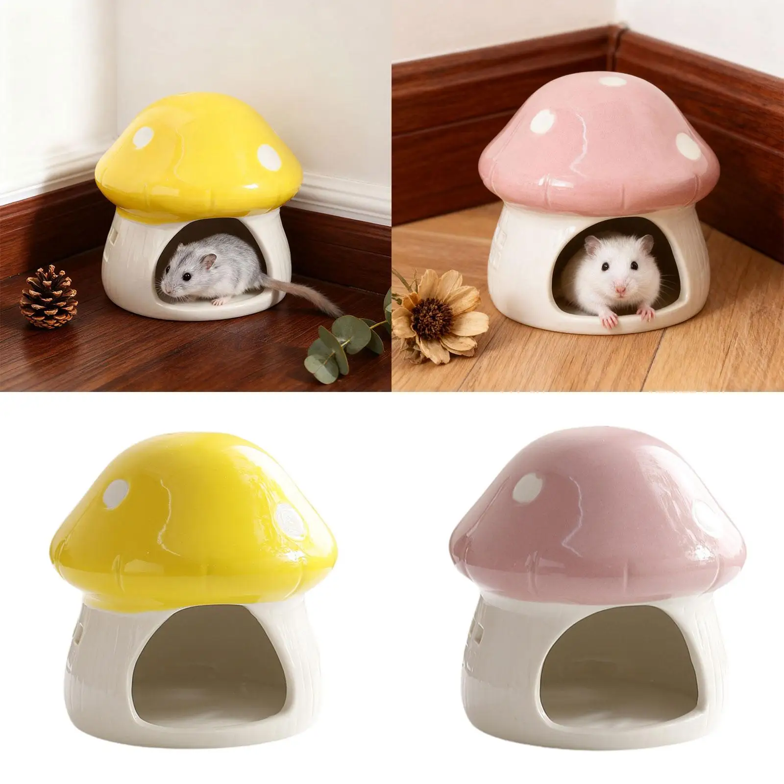 Ceramic Hamster House Hideaway House Multifunction Small Animal Hideout Habitat for Small Pets Hedgehog Squirrels Accessories