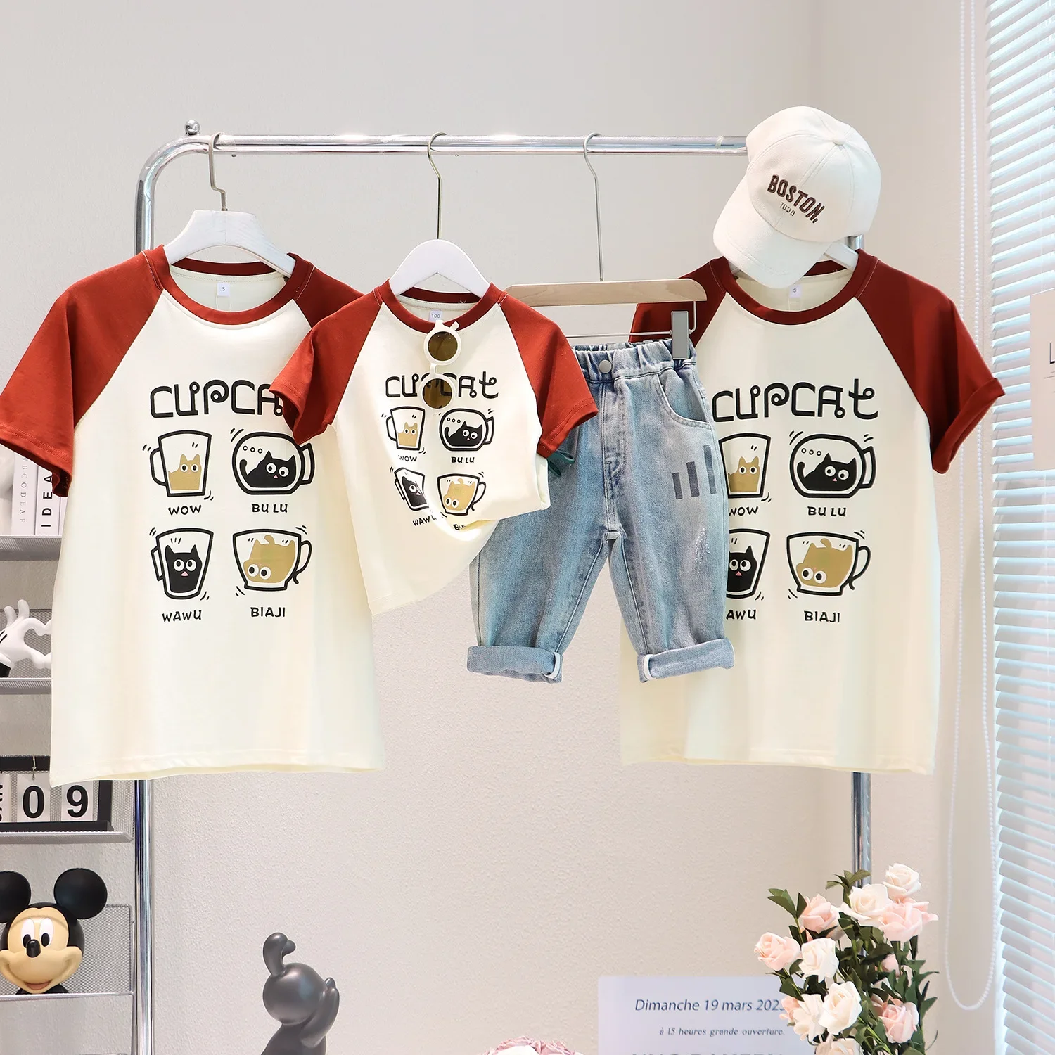 

2024 Summer Clothes for The Whole Family Cotton T Shirts Newborn Baby Romper Mother Father and Son Daughter Girl Boy Tees Shirt