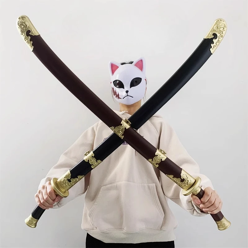 

90cm Rubber Swords Ancient Embroidered Spring Swords Cold Weapons with Scabbards Brocade Guard Props