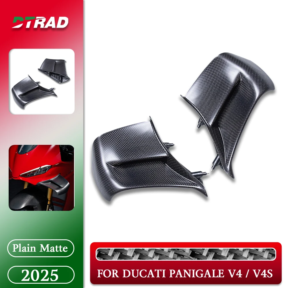 

For DUCATI Panigale V4 / S V4S 2025 Racing Accessories Carbon Fiber Side Winglet Flank Spoilers Motorcycle Wing Air Fairing Kit