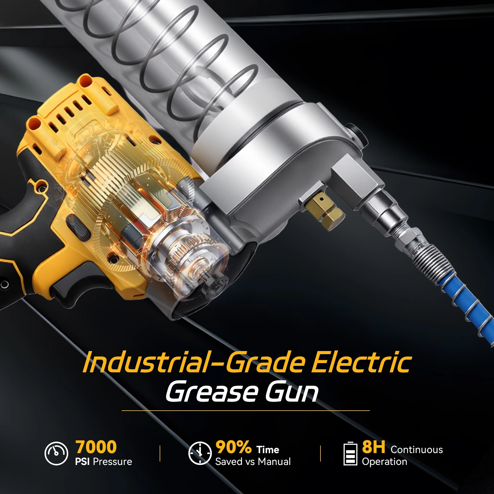 Podofo 100 جرام/دقيقة مسدس الشحوم الكهربائي بدون فرش حفارة أوتوماتيكية مجموعة أدوات مسدس الشحوم المحددة لبطارية ديوالت مع الملحقات #3