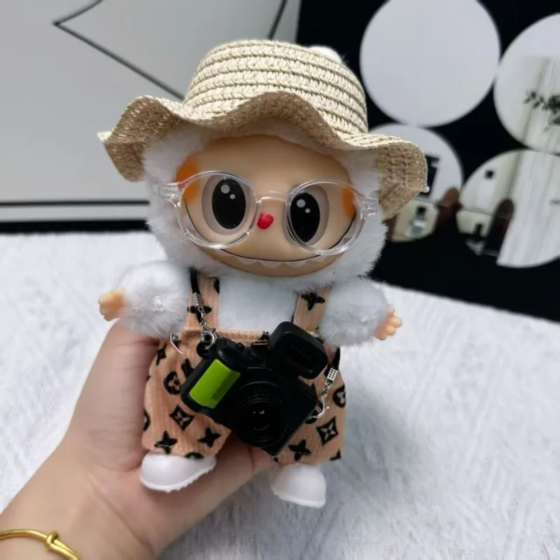 Fashion Clothes  Louis Labubu Clothes Outfit Doll Accessories For 17cm Labubu V2 V1 Plush Doll's Suspenders Suit Trend Clothes