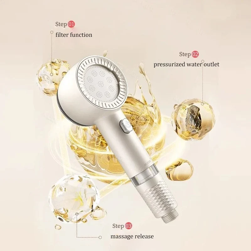 New Filter Shower Head Handheld Shower Booster Large Water Outlet Universal Purifier Bathroom Home Shower Head Set