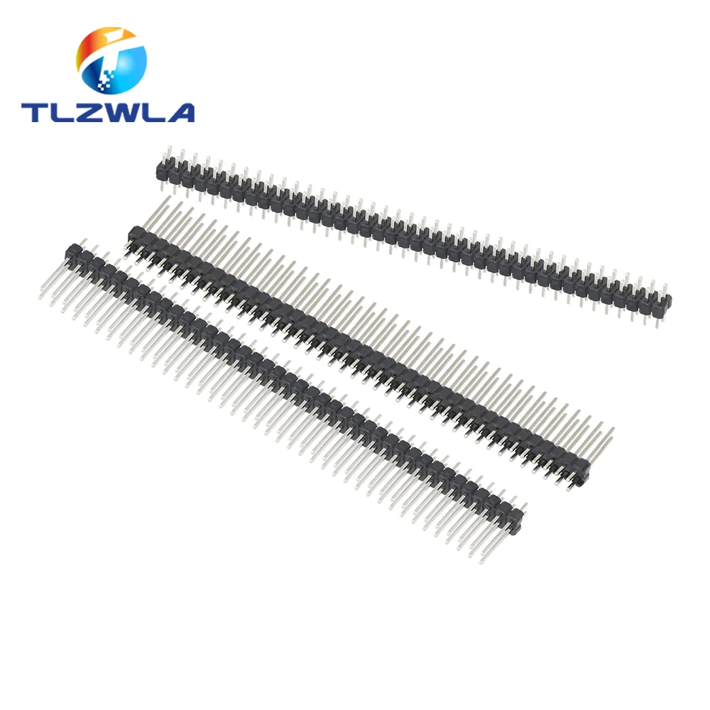 2.54mm 2X40 Pin Single Double Row Male Connector PCB Board Pin Header Long 8.5/11.5/13/14/15/17/19/25/30mm 1X40P Strip Pinheader