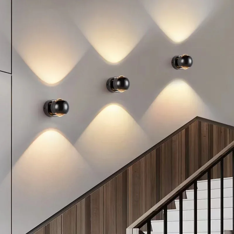 

DurableBedside Wall Lamp Modern Minimalist Creative Rotatable Home Background Wall Hotel Stairs Aisle Corridor Lamp