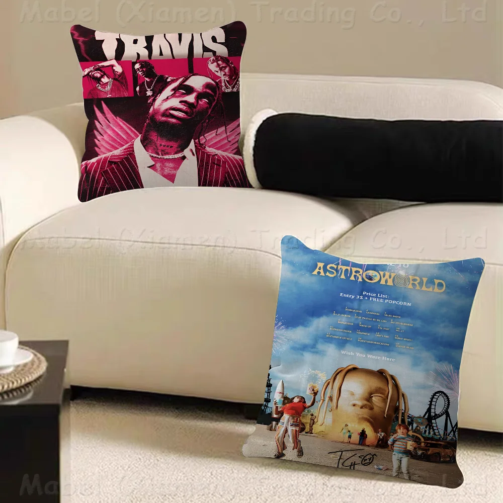 

T-Travis S-Scott R-Rodeo Pillow Gifts Home Office Furnishings Bedroom Sofa Car Cushion Cover Case 45x45cm