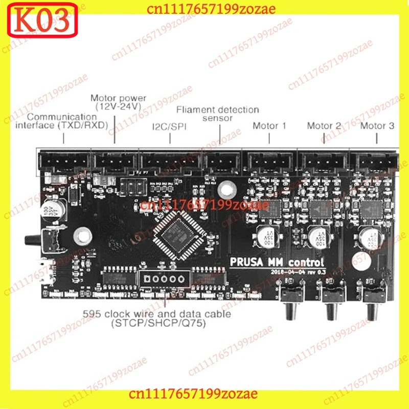 k3 Prusa MMU2S Mainboard ATmega328P A4988 5-Motor Driver w/ IR Filament Sensor for MK3S Multi-Material System (Not MMU3)