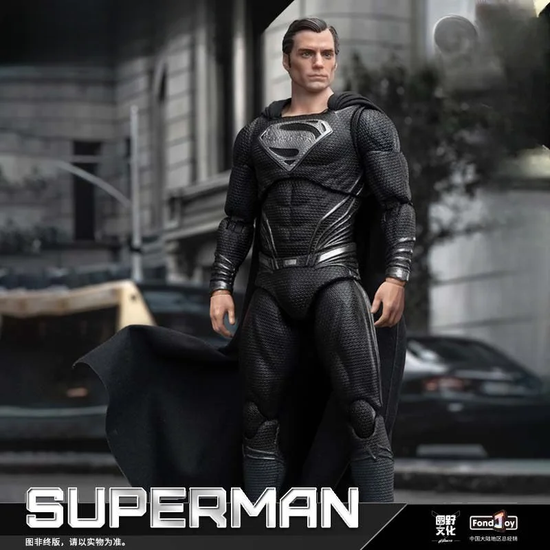 

Original Fondjoy Black Superman 2.0 Figure Dc Zack Snyder'S Justice League Figures 1/9 Super Man Pvc Model Doll Joint Movable